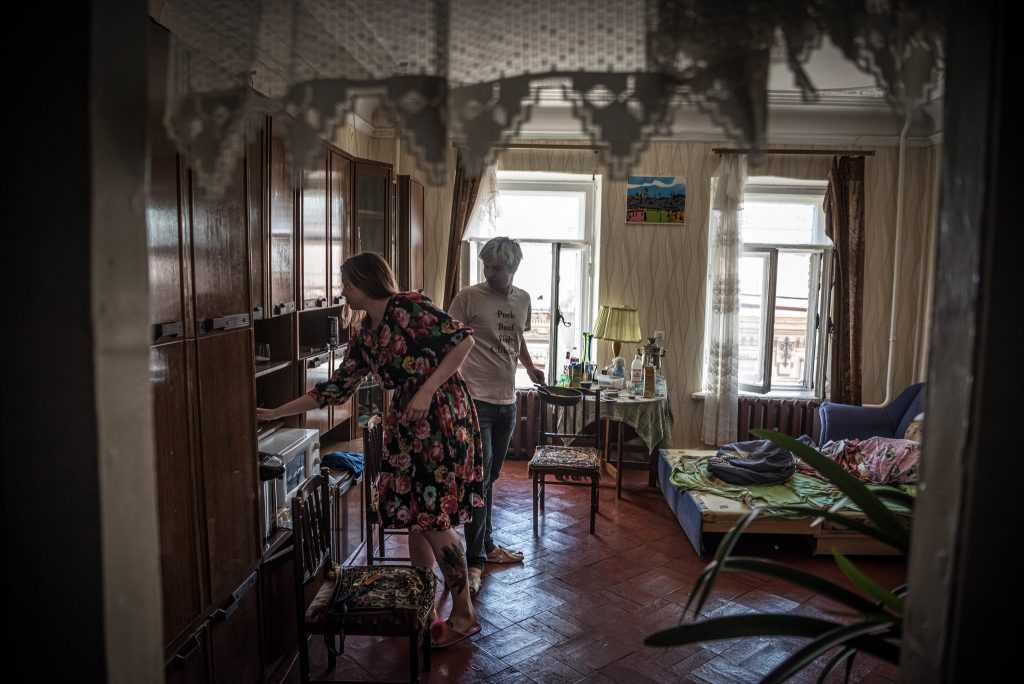 A room inside a communal apartment in St. Petersburg. Such apartments constitute as much as 40 percent of residential real estate in the central part of the city.