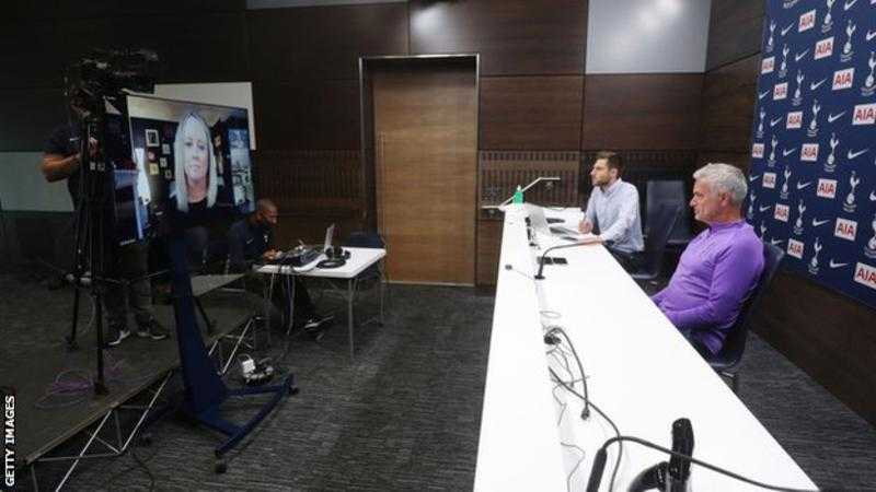Jose Mourinho conducted his pre-match media conference via Zoom this week
