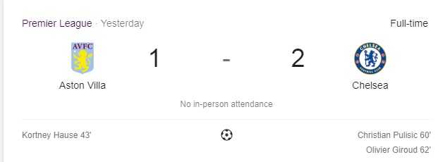 Chelsea vs Aston Villa