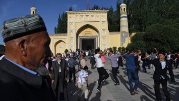 IFJ research found China has taken several groups of journalists from Muslim countries to ‘re-education’ camps in Xinjiang. Photograph: Greg Baker/AFP/Getty Images