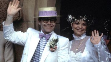Elton John and Renate Blauel on their wedding day in 1984. Photograph: Patrick Riviere/Getty Images