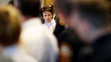 Atlanta Police Chief Erika Shields speaks at a press conference in Atlanta, January 4, 2018 (Reuters)