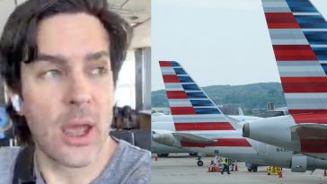 Brandon Straka/Periscope / Kevin Lamarque/Reuters A composite image showing Brandon Straka and a file image of an American Airlines plane