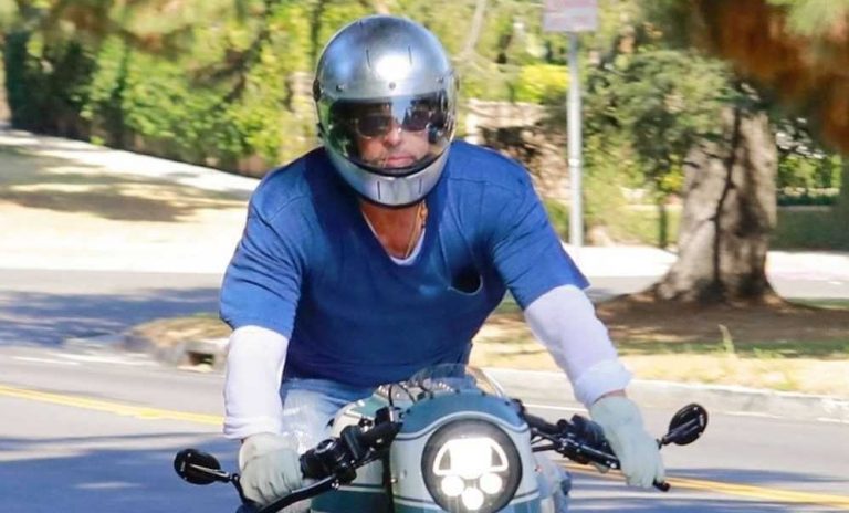 Brad Pitt going ex-wife Angelina Jolie’s home on a motorcycle