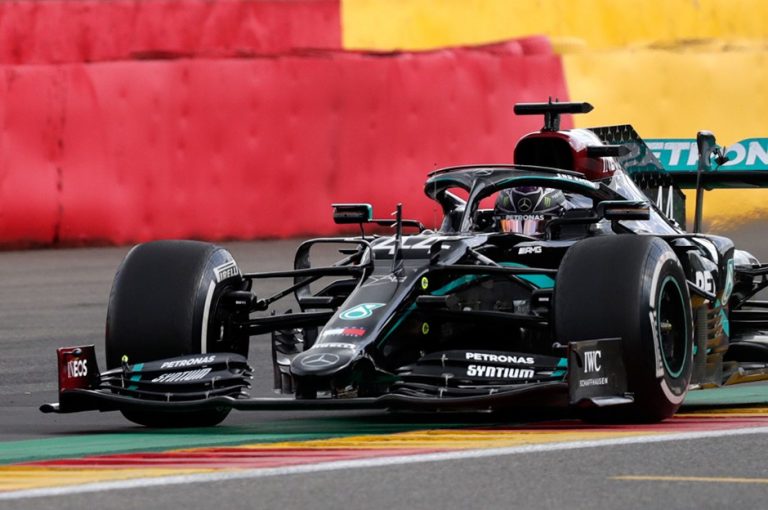 Belgian Grand Prix: Lewis Hamilton at the top of the podium