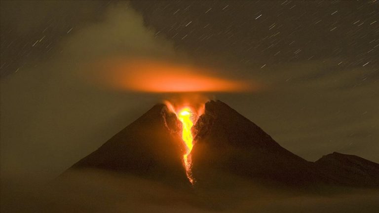 Eruption at Merapi Volcano in Indonesia