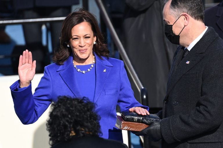 Kamala Harris the first female vice president of the US took an oath
