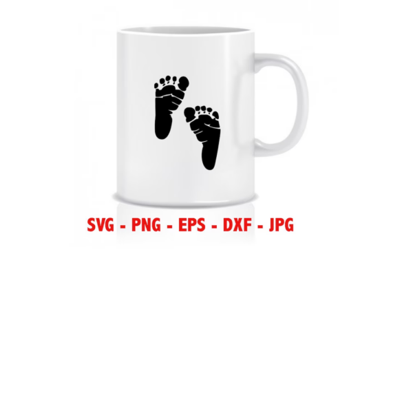 Baby Footprint, Baby Feet SVG Instant Download SVG, PNG, eps, dxf, jpg digital download - Image 6