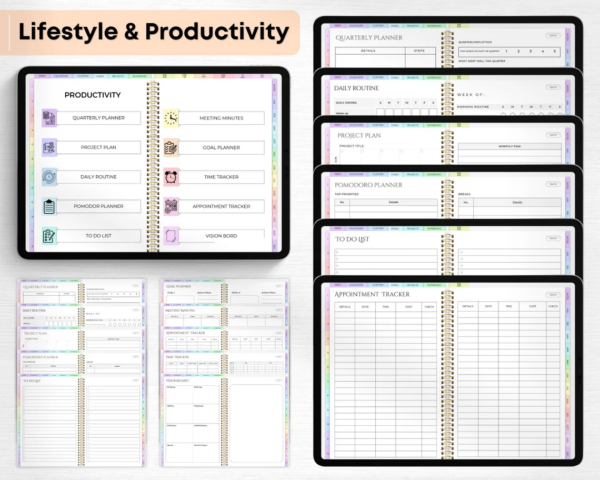 Digital Planner 2024 2025 2026 Undated Digital Planners | Goodnotes Planner Xodo Notability Noteshelf ,iPad Planner Android Planner 4 Themes - Image 8