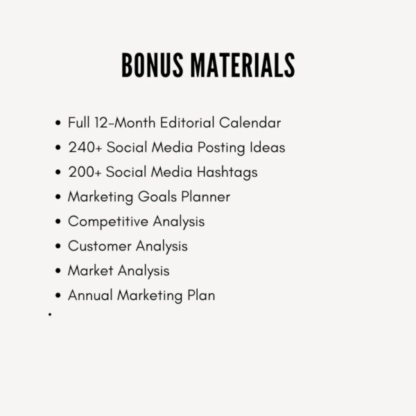 Marketing Plan Template Printable, Marketing Social Media Planner 2024, Marketing Planner Template Example Steps PDF Marketing Business Plan - Image 3