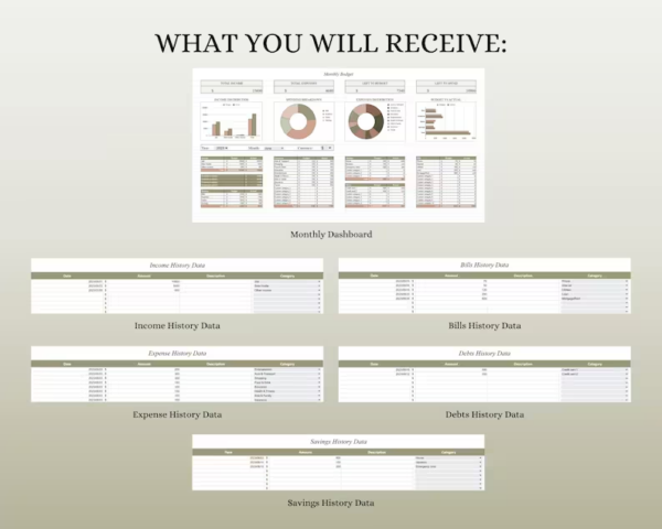 Monthly Budget Spreadsheet, Monthly Budget for Google Sheets, Digital Budget Template, Financial Planner, Google Sheets Template, Gigi - Image 2