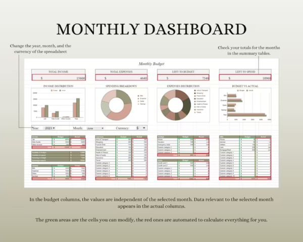 Monthly Budget Spreadsheet, Monthly Budget for Google Sheets, Digital Budget Template, Financial Planner, Google Sheets Template, Gigi - Image 3