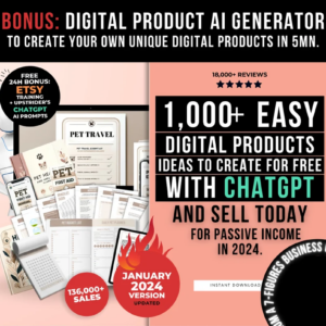 1000 Digital Products Ideas To Create And Sell Today For Passive Income, Etsy Digital Downloads Small Business Ideas and Bestsellers to Sell