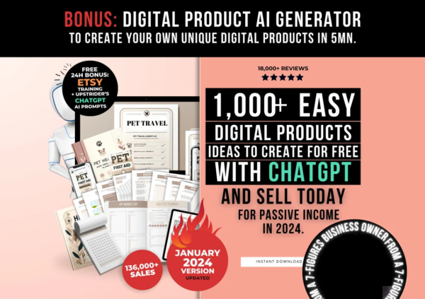 1000 Digital Products Ideas To Create And Sell Today For Passive Income, Etsy Digital Downloads Small Business Ideas and Bestsellers to Sell