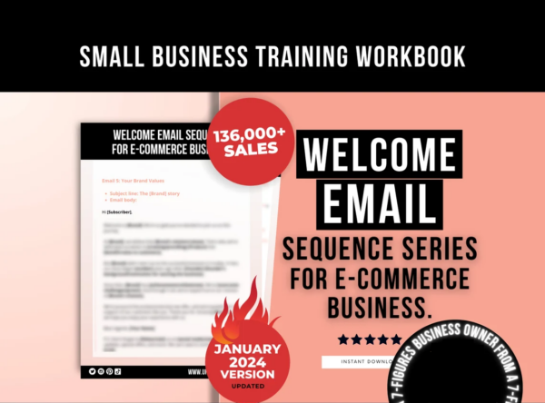 Welcome Email Sequence Template For Product-based & E-commerce Business, Welcome Email Swipe Files, Etsy and Shopify Email List Scripts