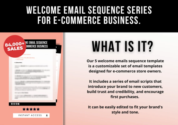 Welcome Email Sequence Template For Product-based & E-commerce Business, Welcome Email Swipe Files, Etsy and Shopify Email List Scripts - Image 2